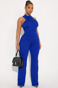 Ariana Sleeveless Textured Pant Set - Royal