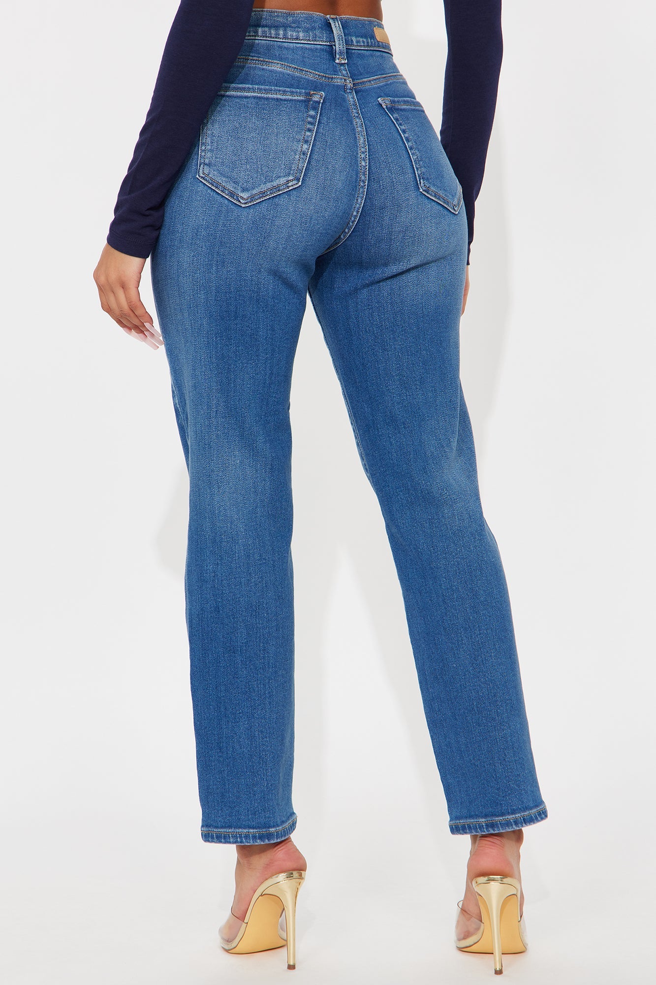 Cordelia Ripped Slim Straight Leg Jeans - Medium Wash