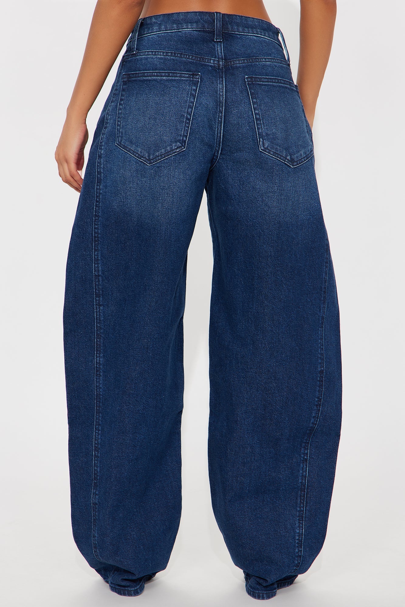 Called Out Low Stretch Barrel Leg Jeans - Dark Wash