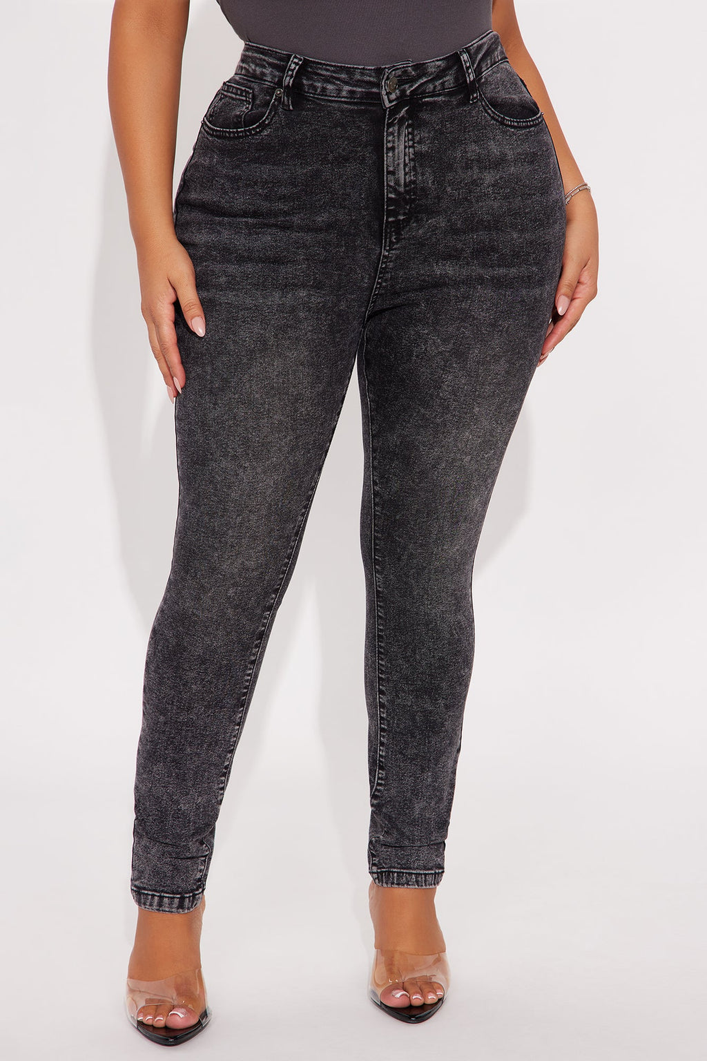In The Black Skinny Jeans - Acid Wash Black