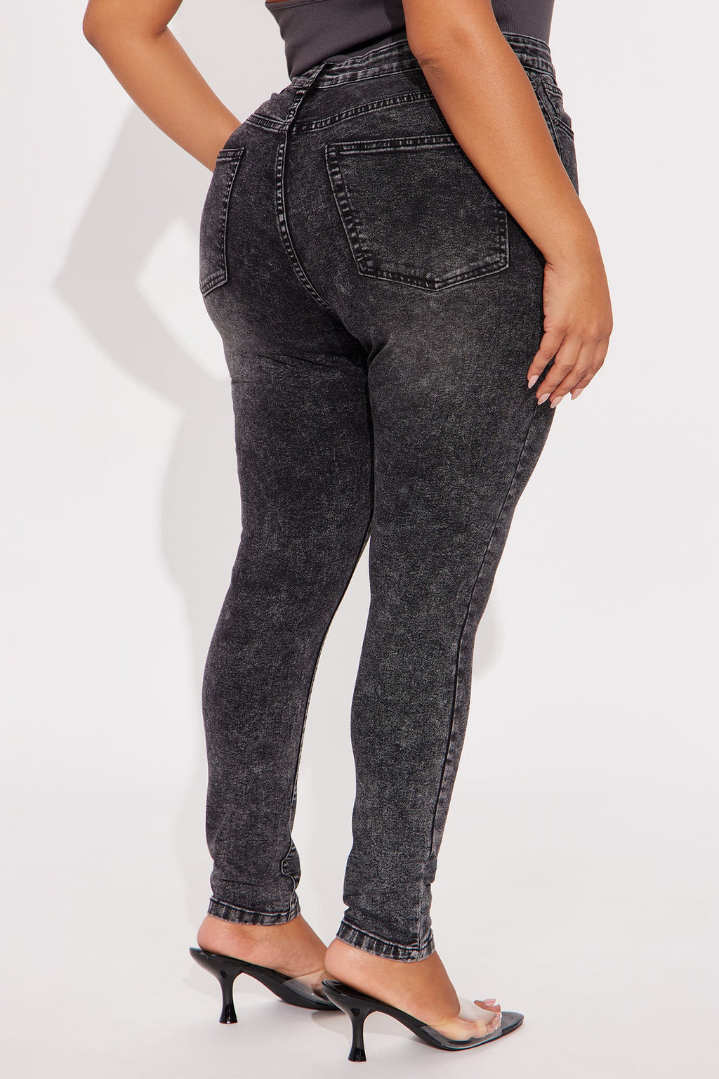 In The Black Skinny Jeans - Acid Wash Black