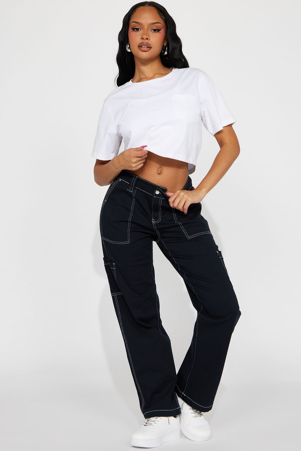 Elisa Relaxed Crop Tee - White