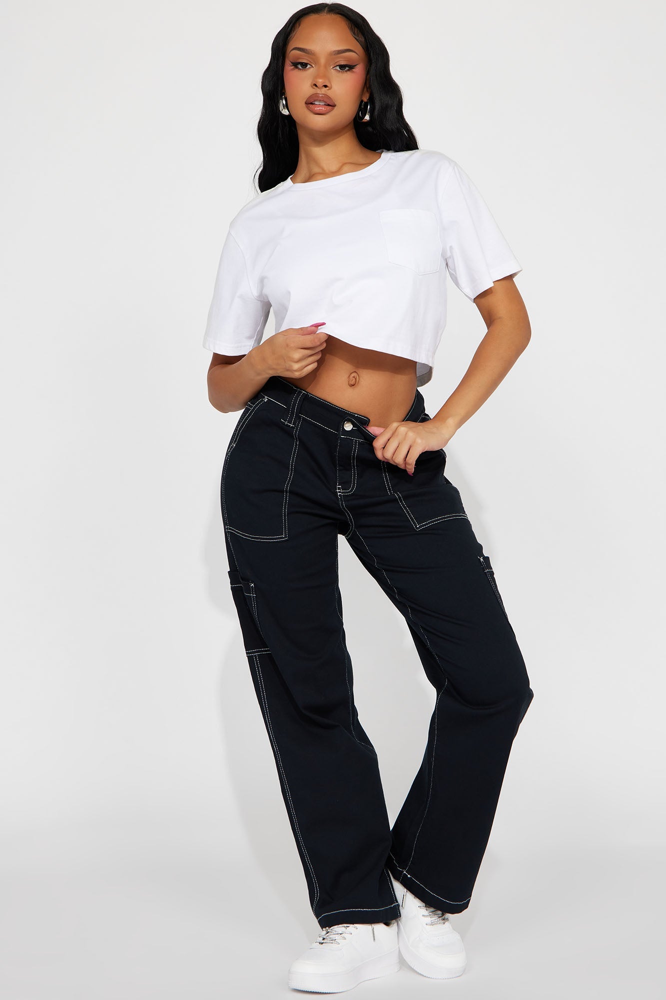 Elisa Relaxed Crop Tee - White