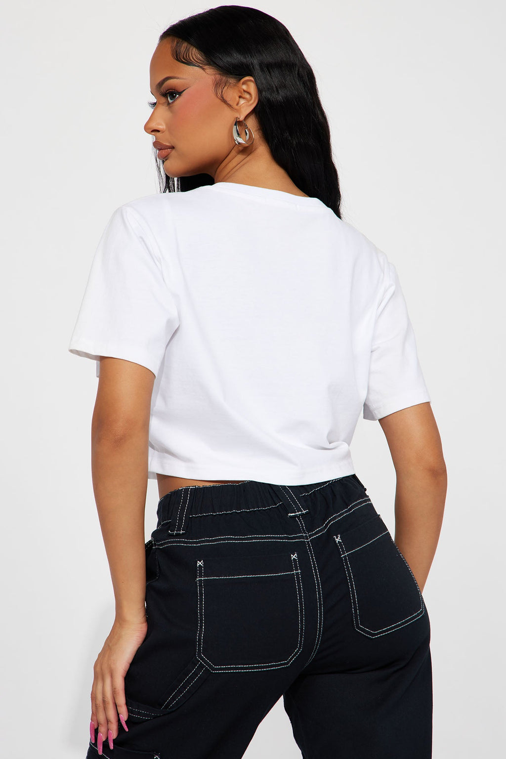 Elisa Relaxed Crop Tee - White