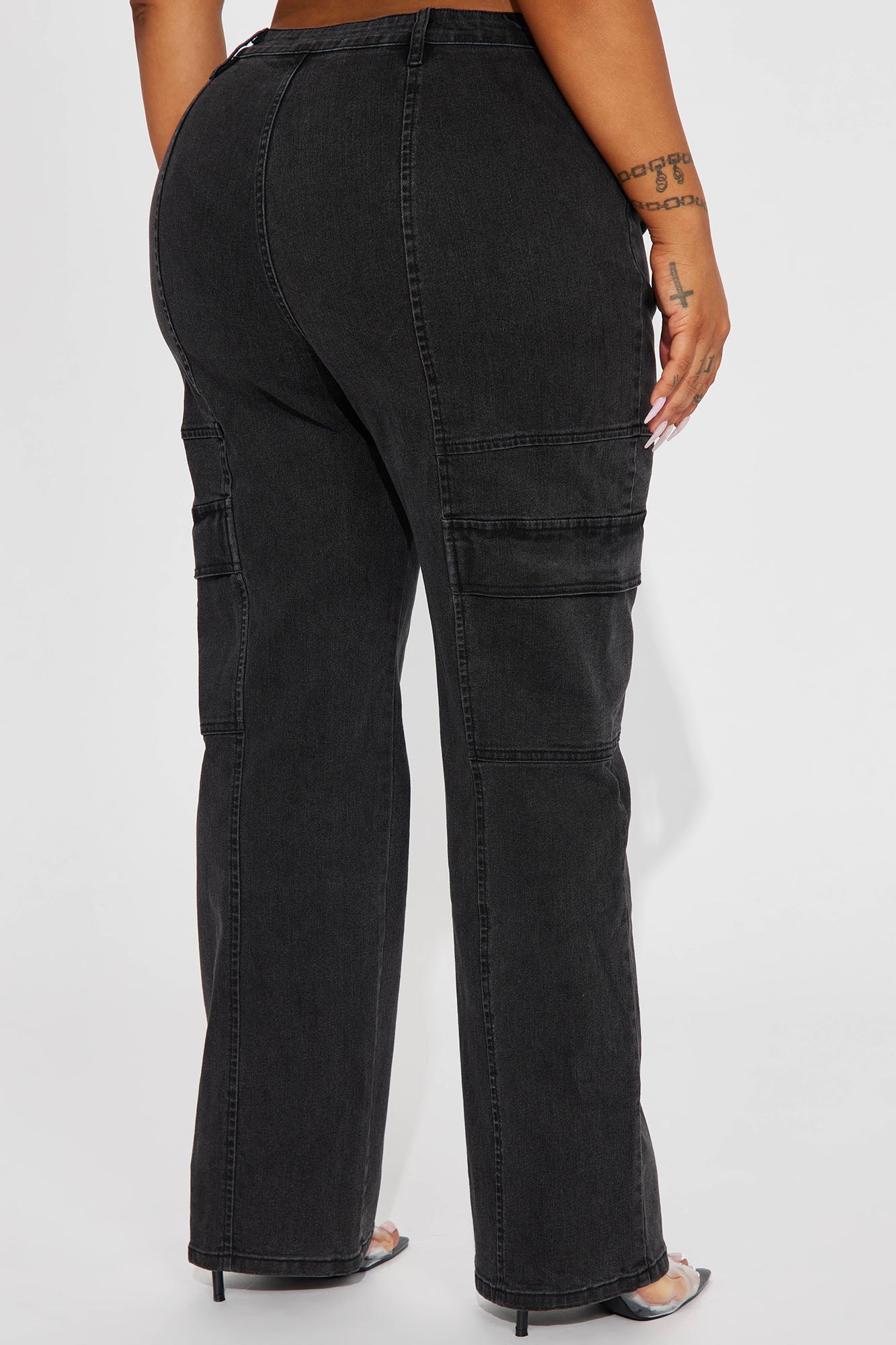 Non Disclosure Stretch Straight Leg Jeans - Black Wash