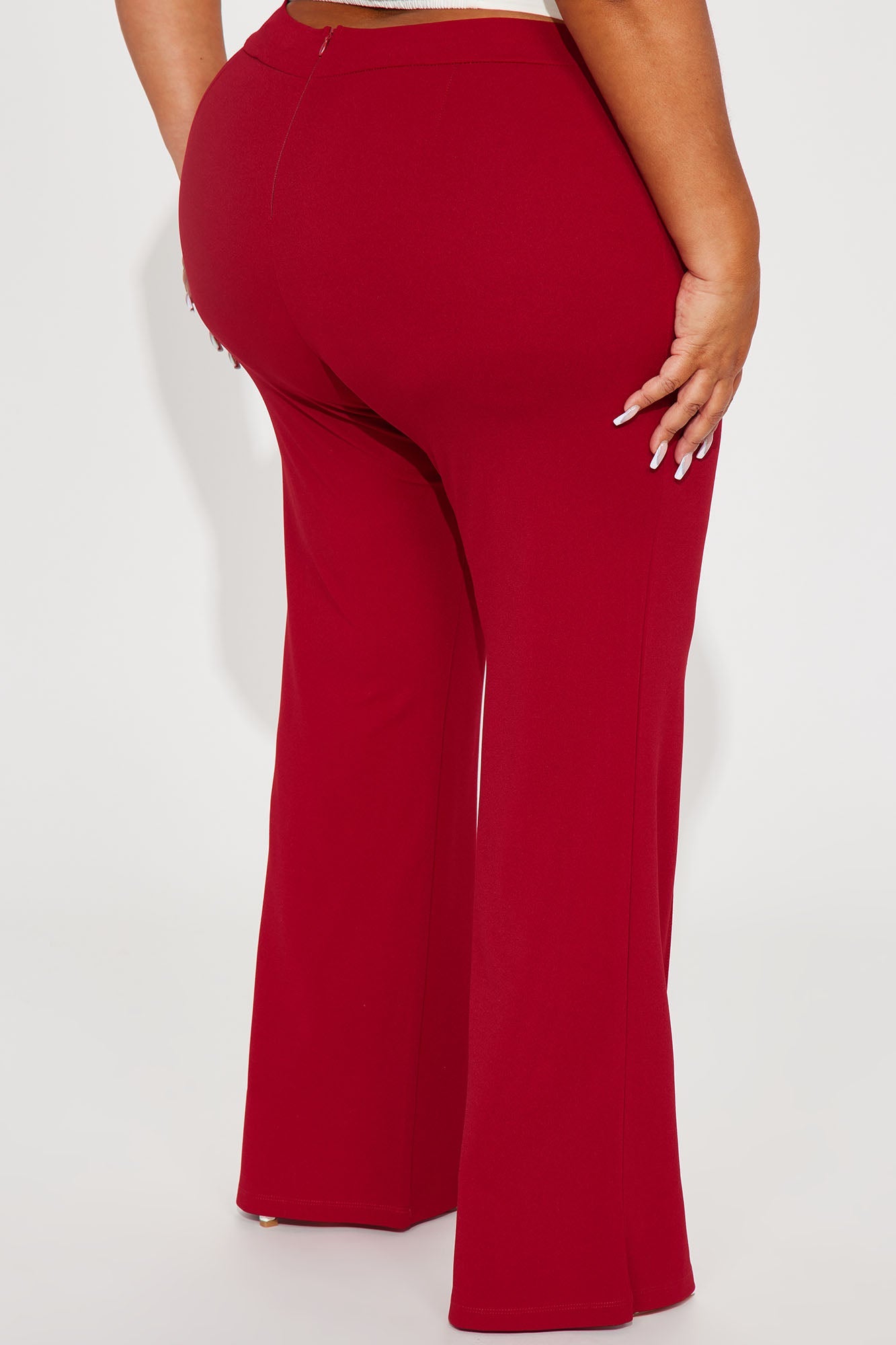 Petite Victoria High Waisted Dress Pants - Red