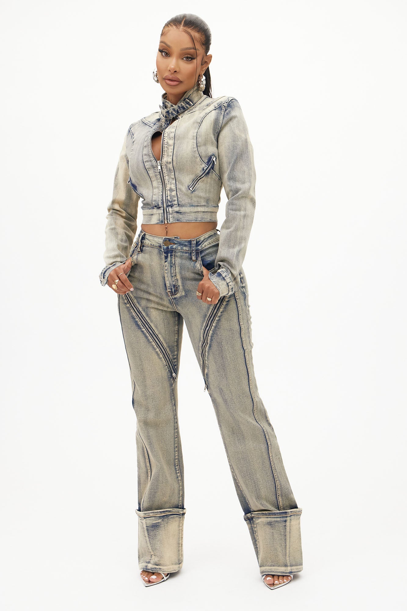 Locking In Stretch Straight Leg Jeans - Vintage Wash