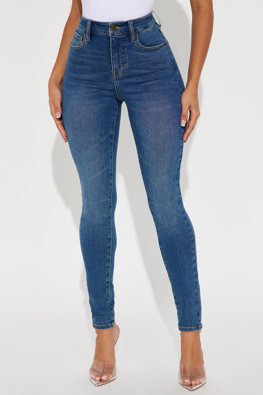 Yalena Stretch Skinny Jeans - Dark Wash