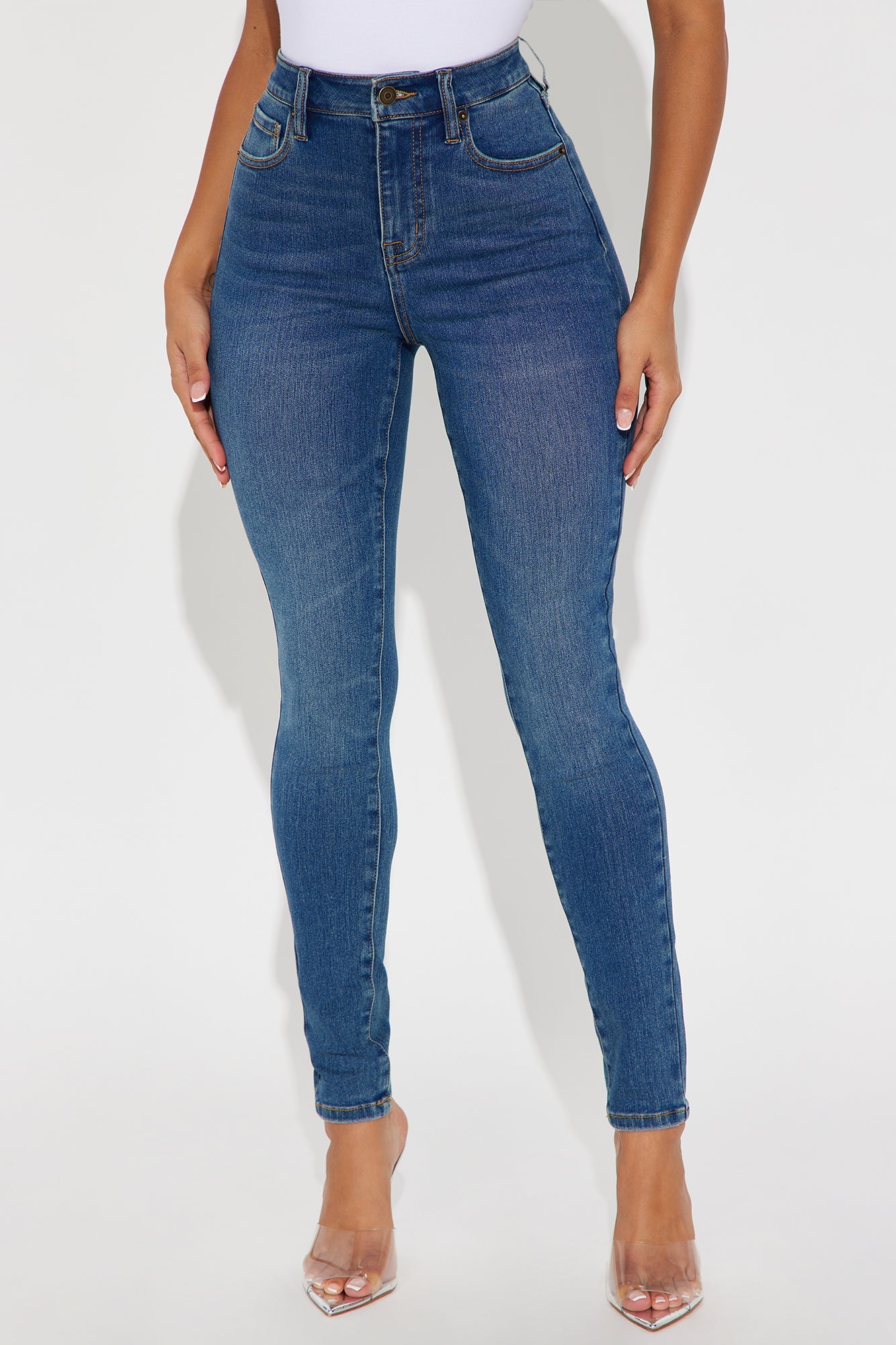 Yalena Stretch Skinny Jeans - Dark Wash