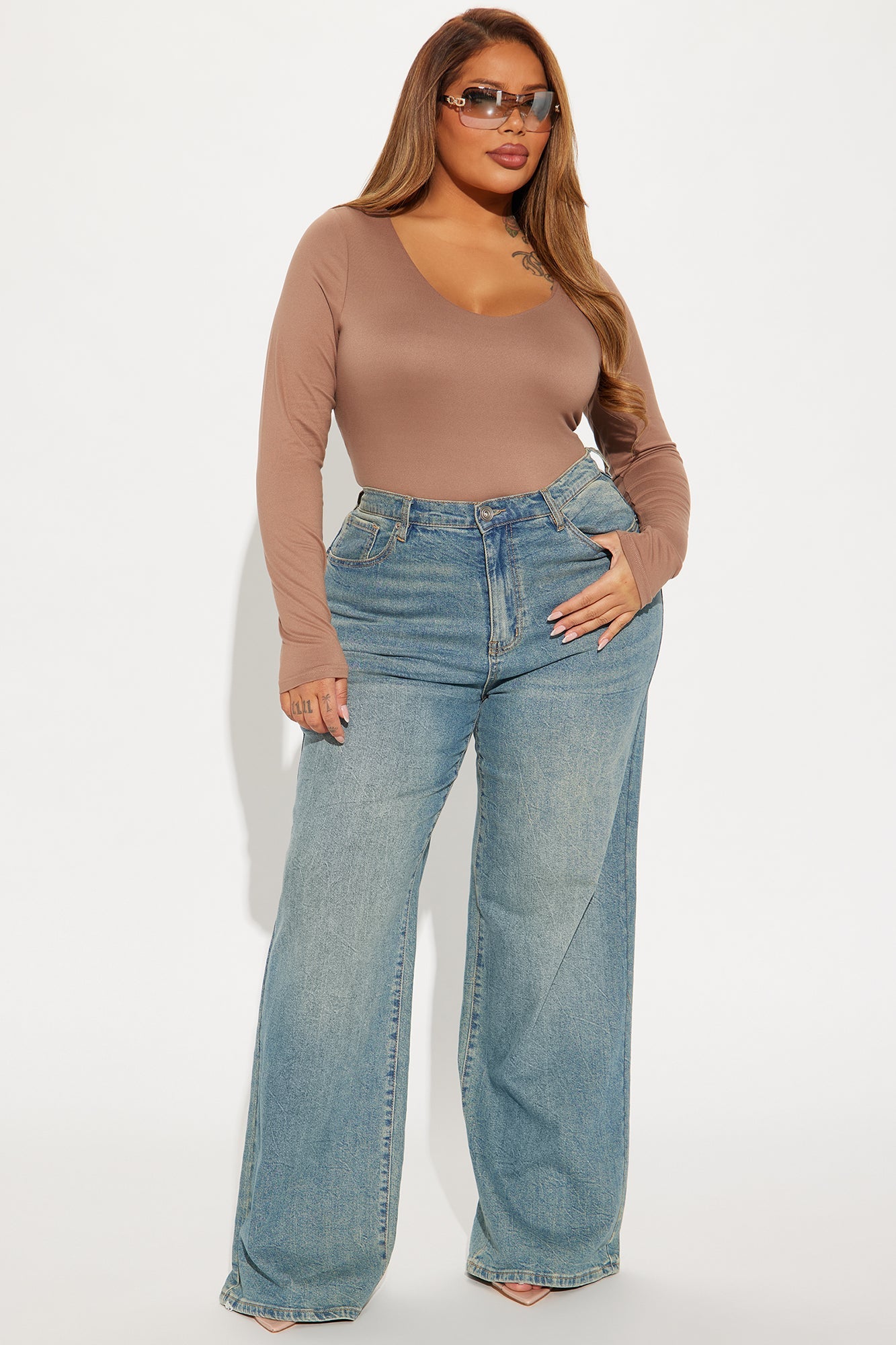 Myra Double Lined Bodysuit - Taupe