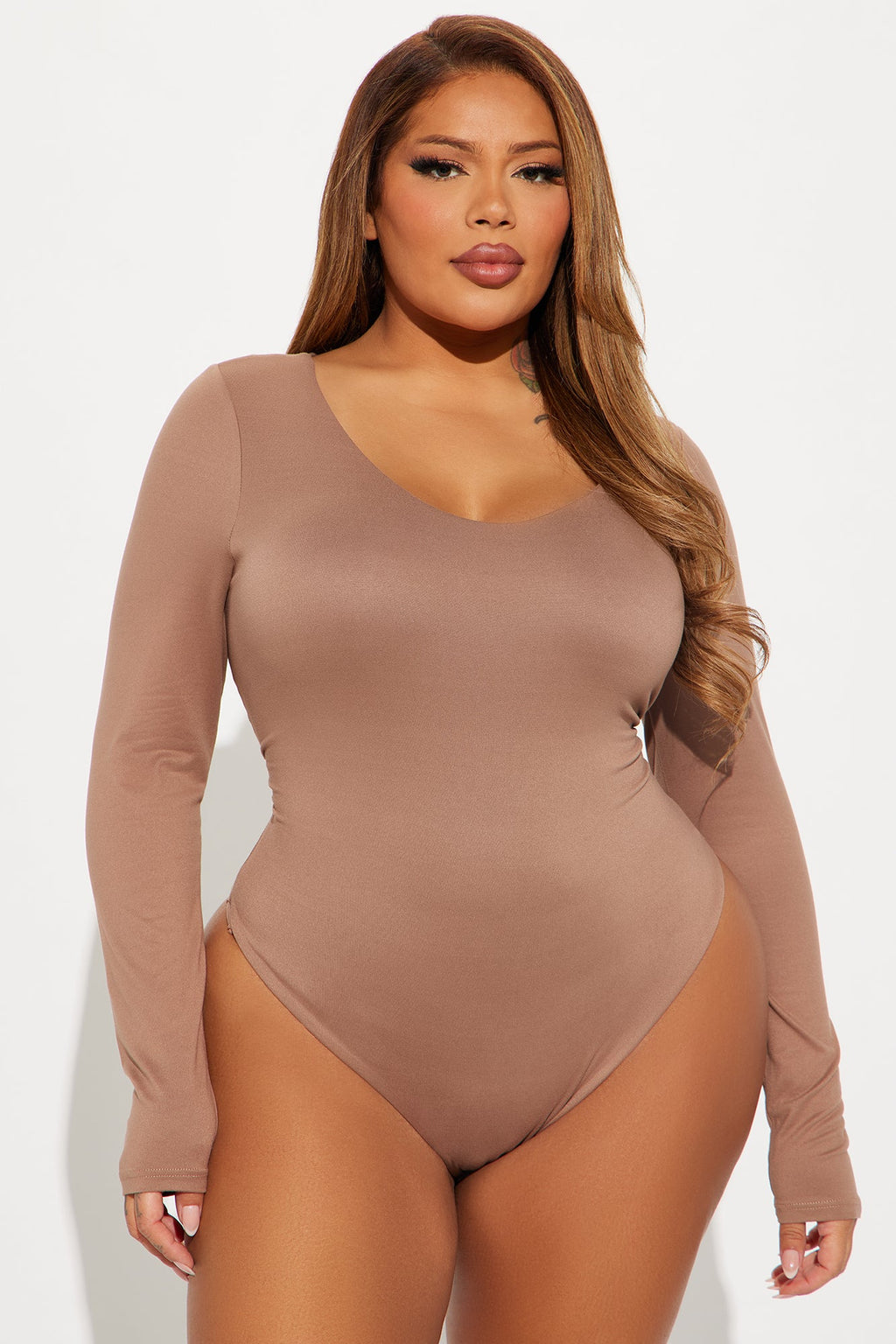 Myra Double Lined Bodysuit - Taupe
