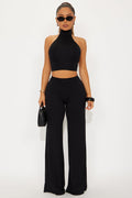 Dark Halo Halter Pant Set - Black