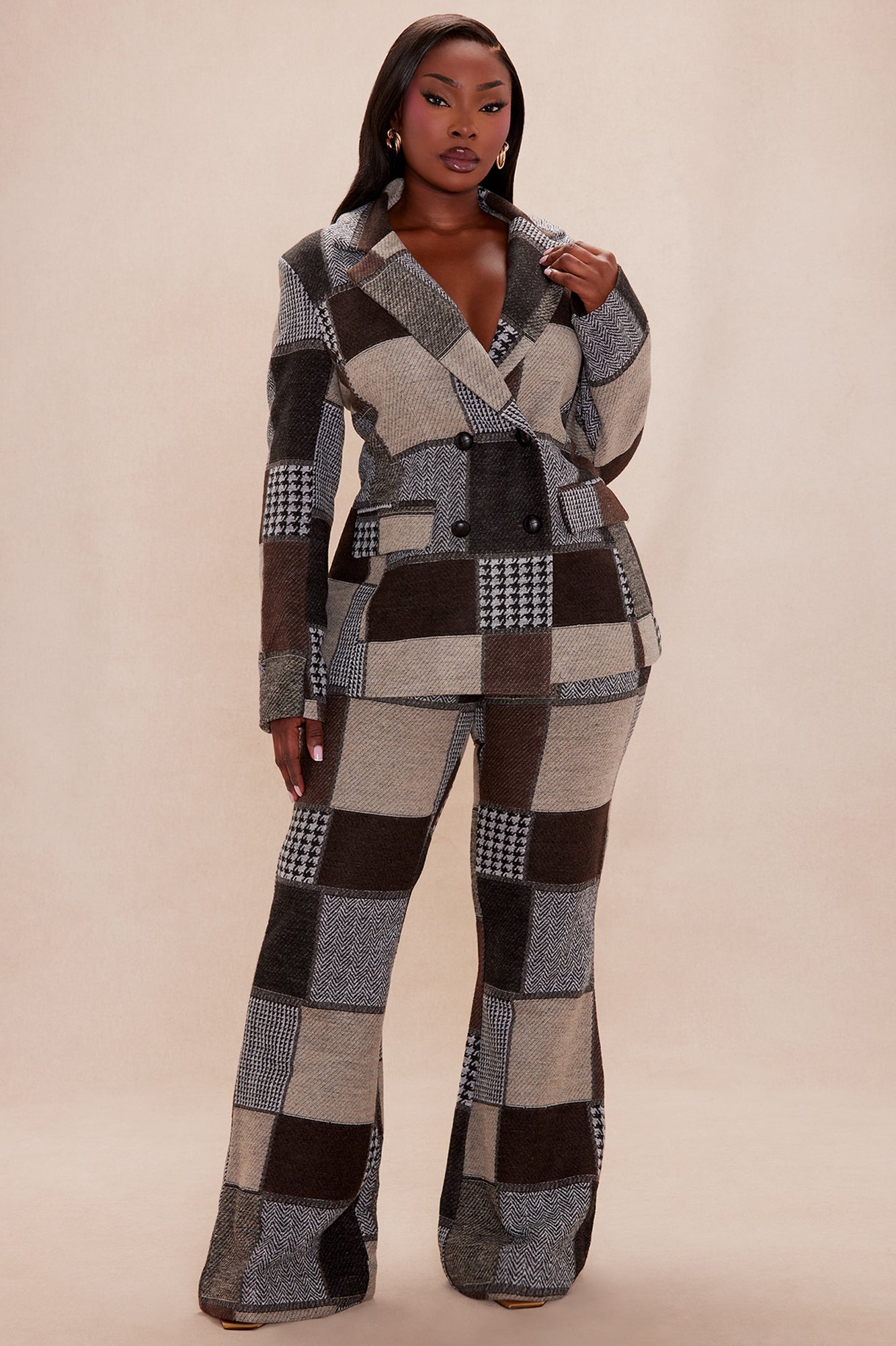 Harriet Patched Blazer - Grey/combo