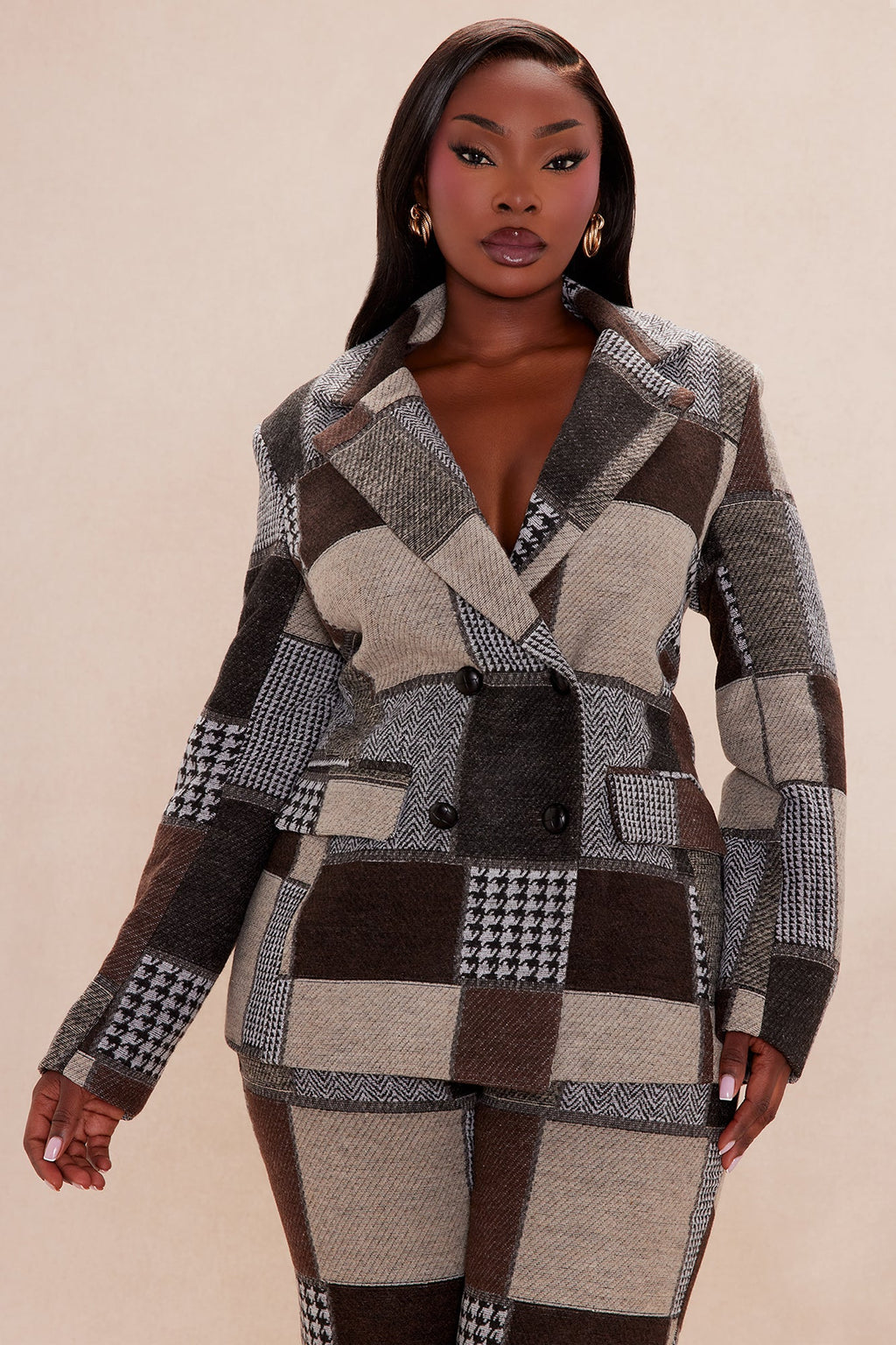 Harriet Patched Blazer - Grey/combo