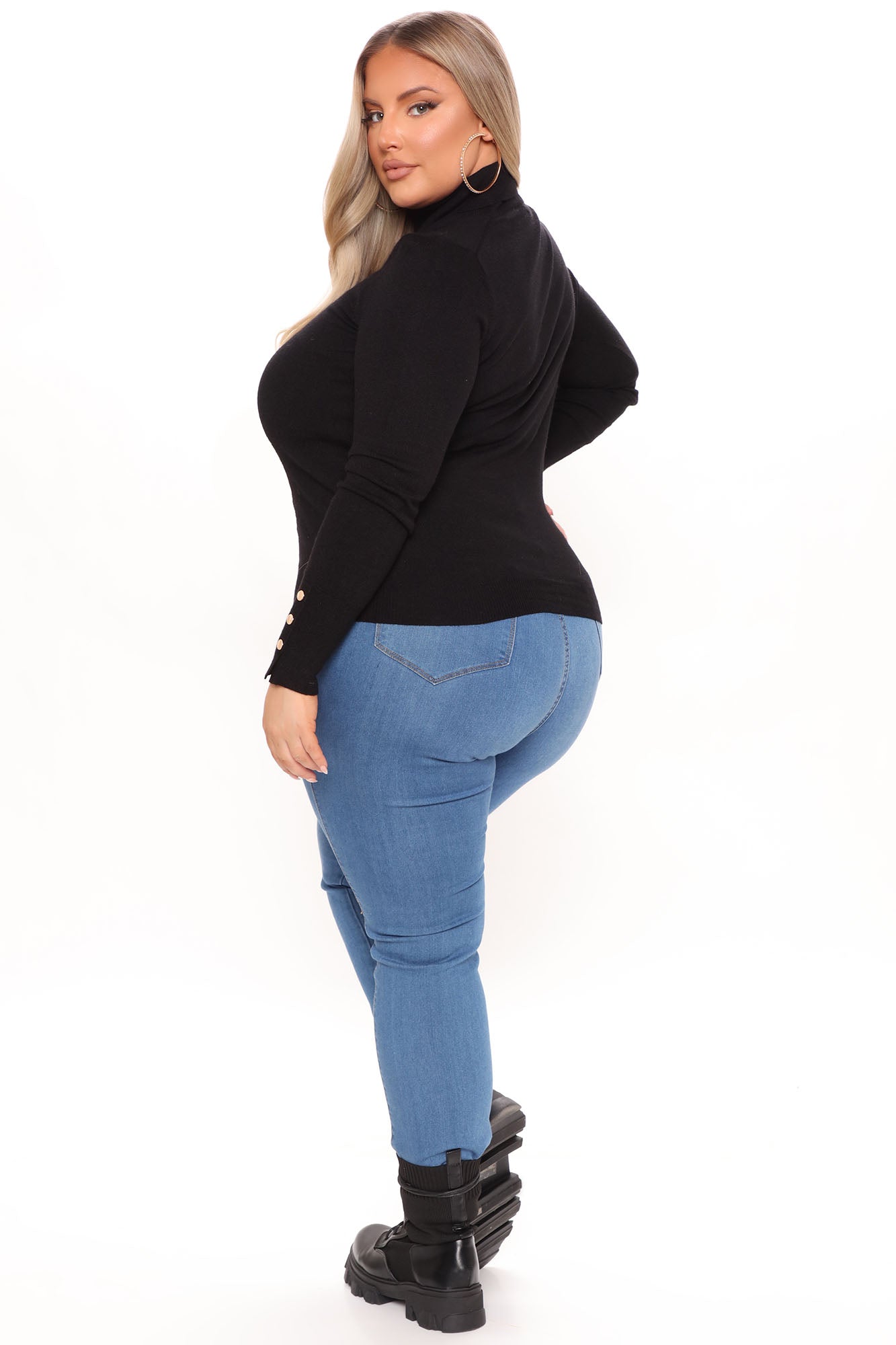 Meet Me Somewhere Turtle Neck Sweater - Black