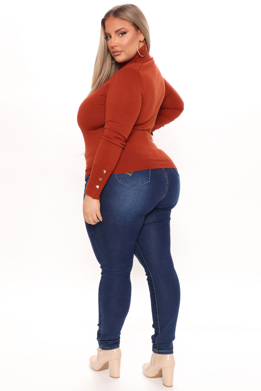 Meet Me Somewhere Turtle Neck Sweater - Rust