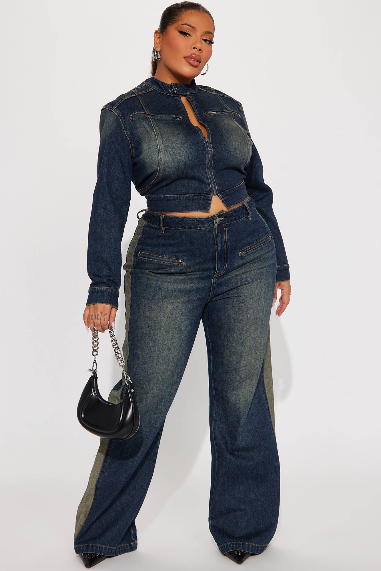 When In Rome Tinted Straight Leg Jean - Dark Wash