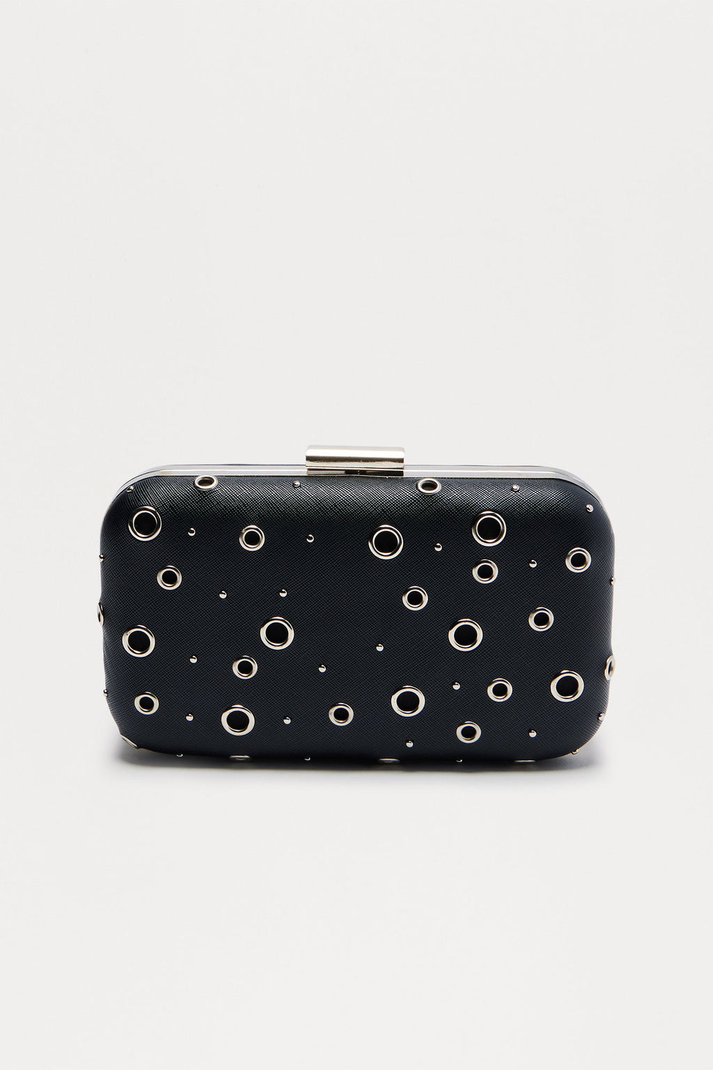 Kelsey Studded Faux Leather Clutch - Black