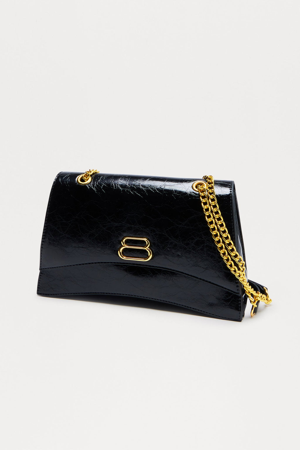 Got You On The Edge Faux Leather Handbag - Black