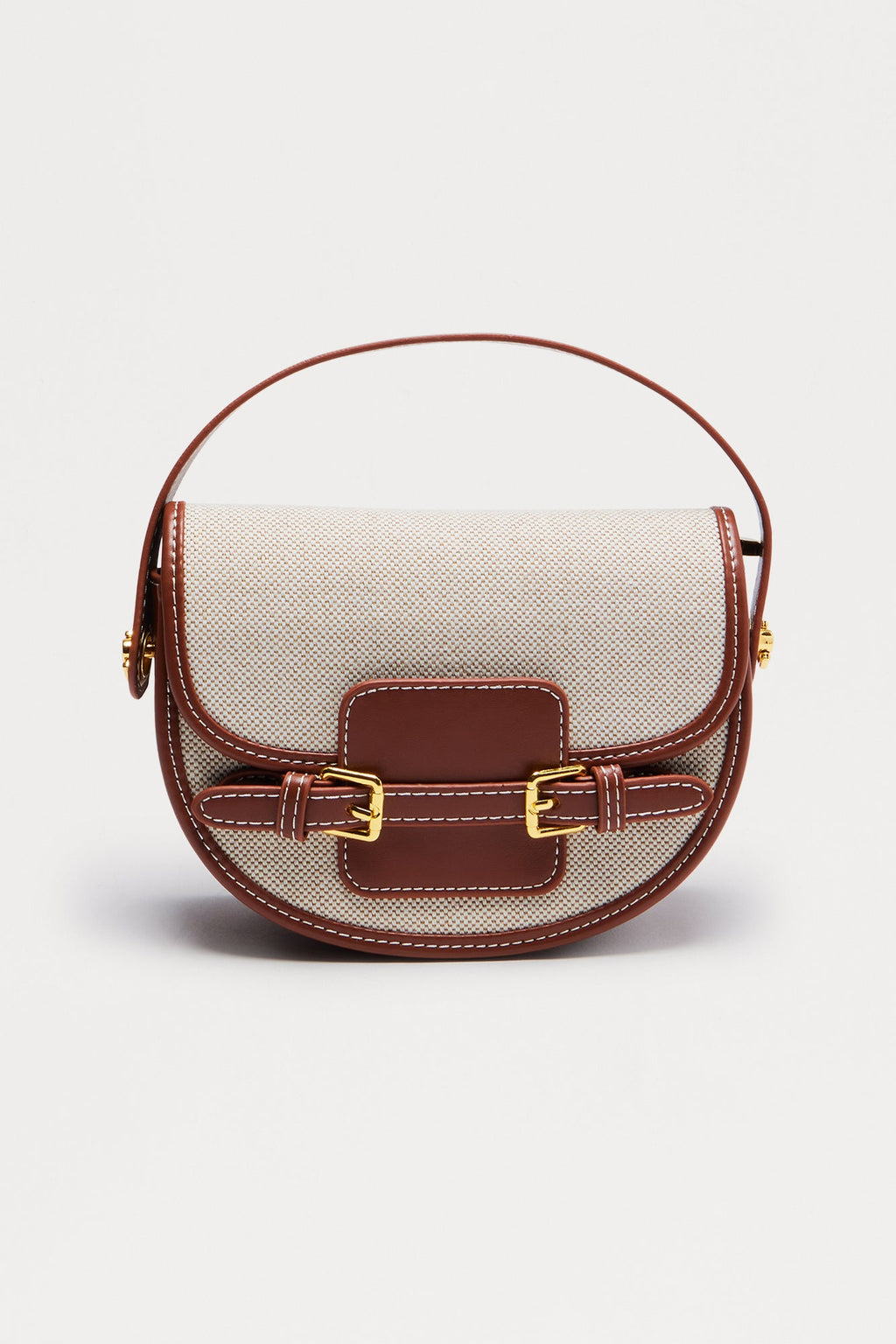 Classic Hampton Faux Leather Crossbody Handbag - Brown/combo