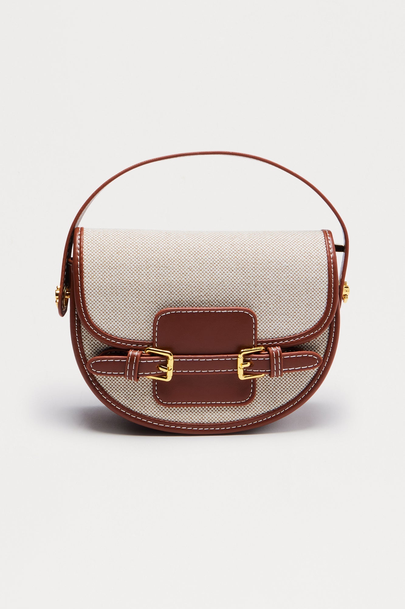 Classic Hampton Faux Leather Crossbody Handbag - Brown/combo