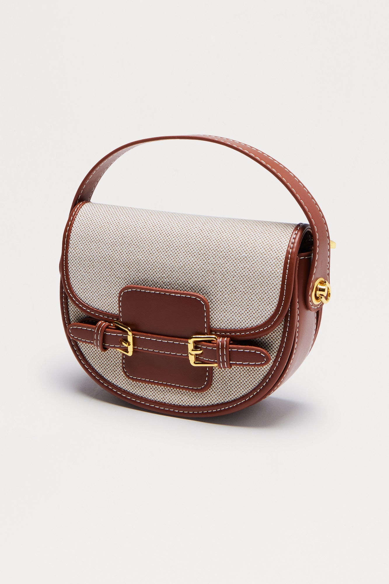 Classic Hampton Faux Leather Crossbody Handbag - Brown/combo