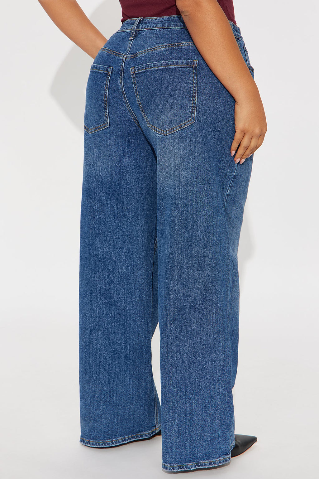 Still Going Strong Baggy Wide Leg Jeans - Dark Wash