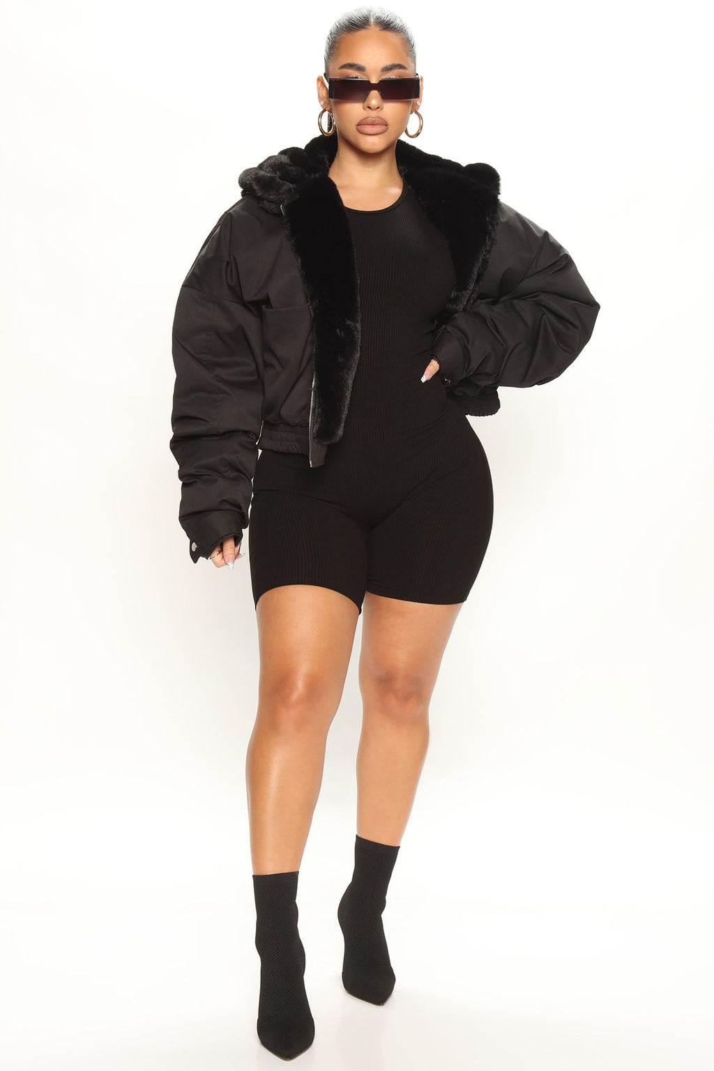 Don't Keep Your Cool Puffer Jacket - Black
