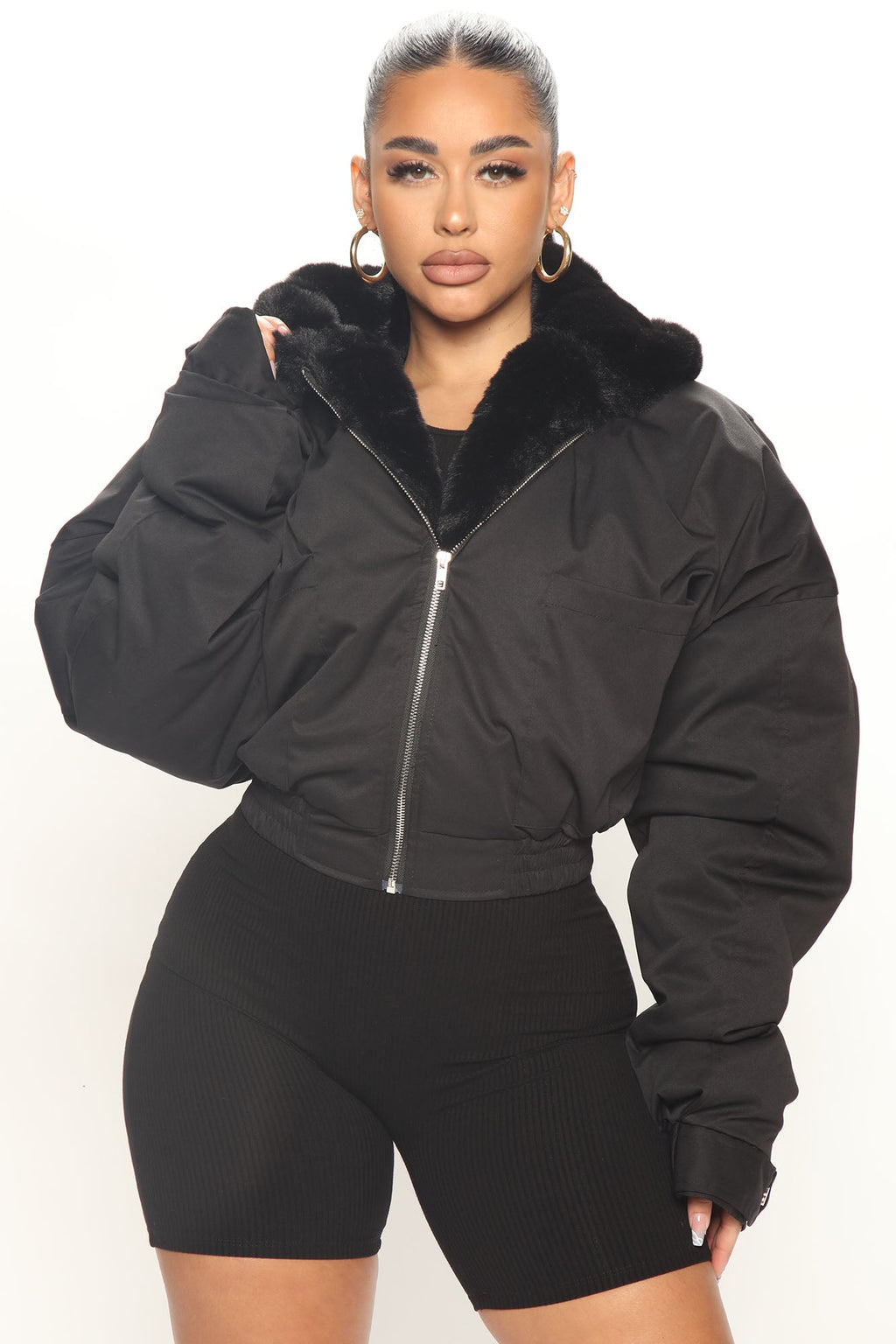 Don't Keep Your Cool Puffer Jacket - Black