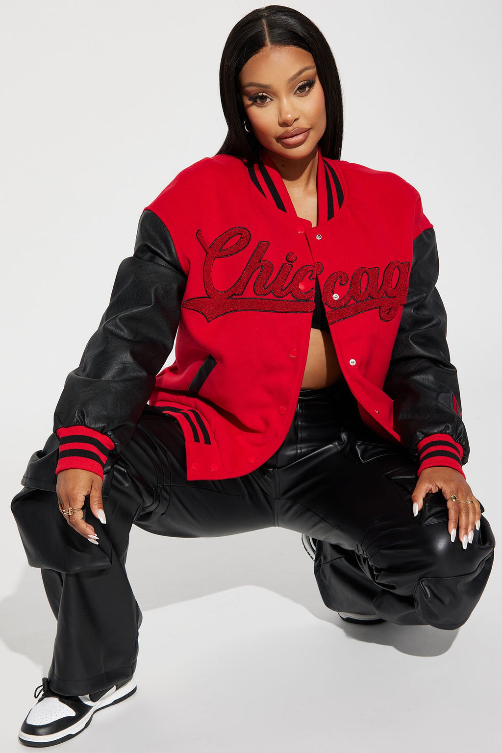 Chi Town Girl Bomber - Red/Black