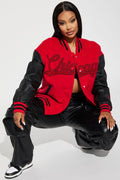 Chi Town Girl Bomber - Red/Black
