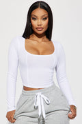 Dana Ribbed Top - White