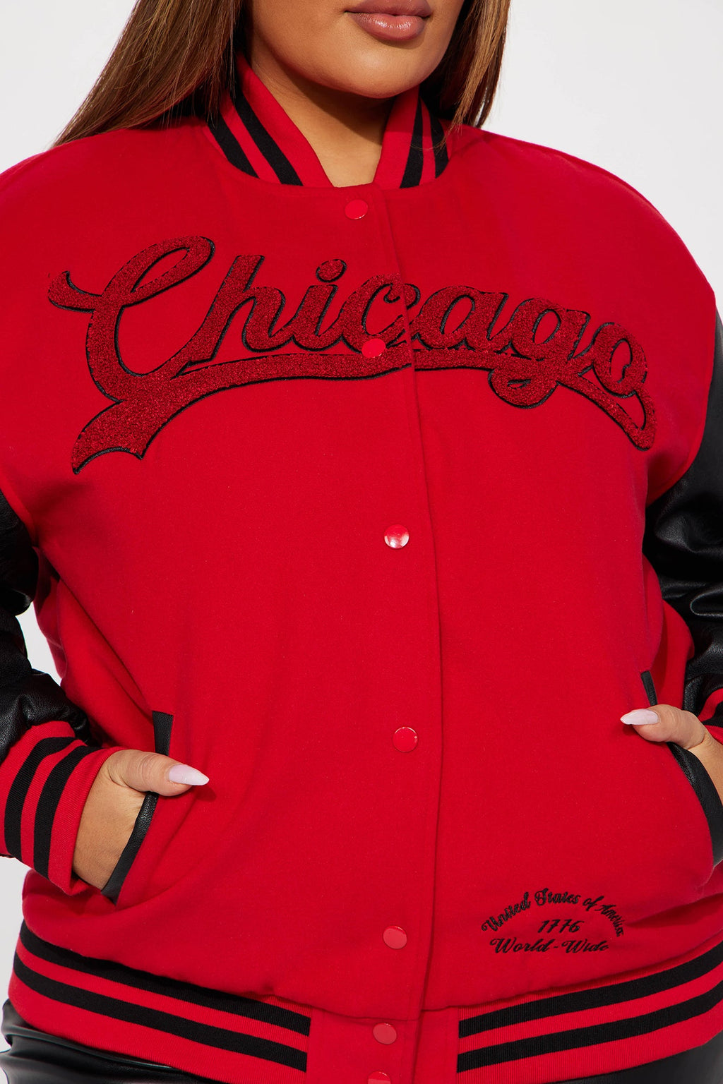 Chi Town Girl Bomber - Red/Black