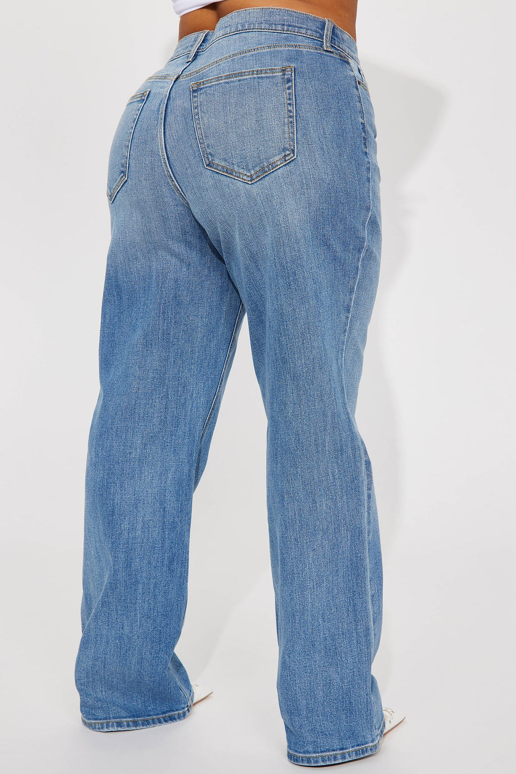 Be Authentic Slouchy Stretch Straight Leg Jeans - Medium Blue Wash