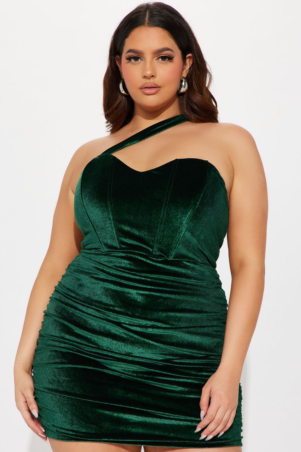 Juliet Velvet Mini Dress - Hunter