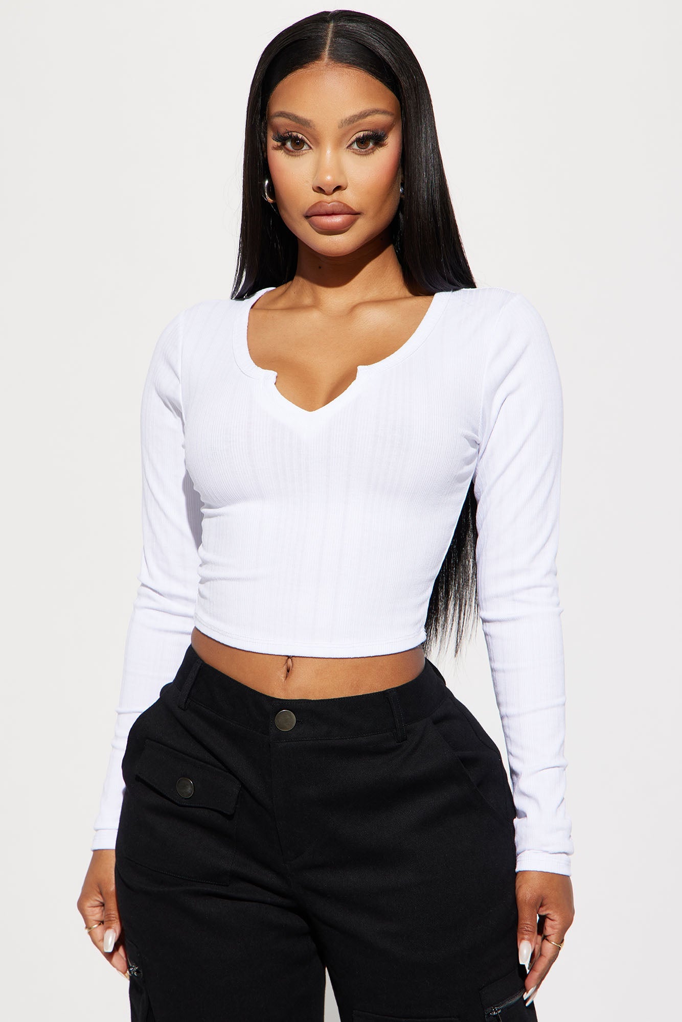 Koryn Ribbed Top - White