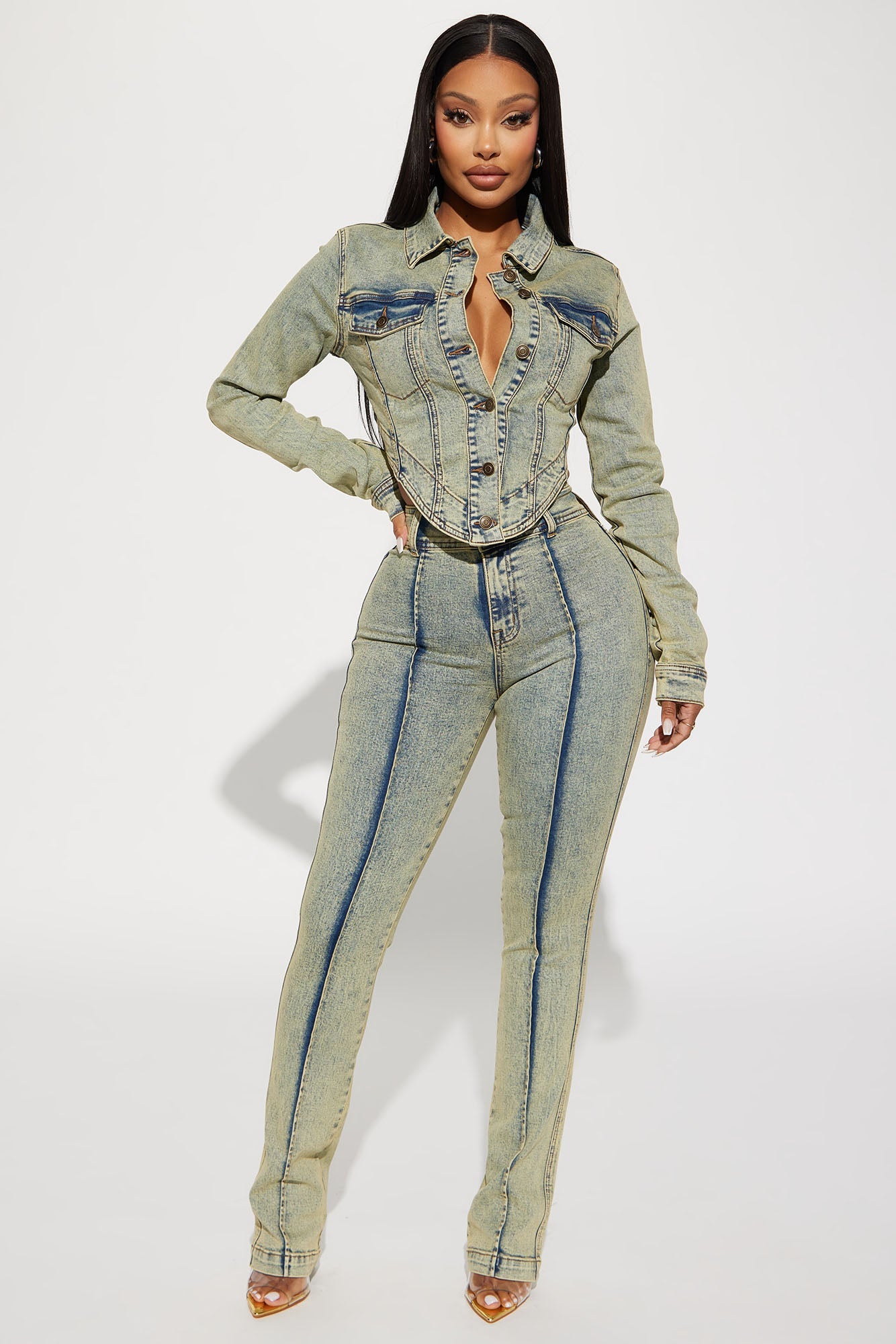 Vittoria Tinted Stretch Skinny Jeans - Light Wash