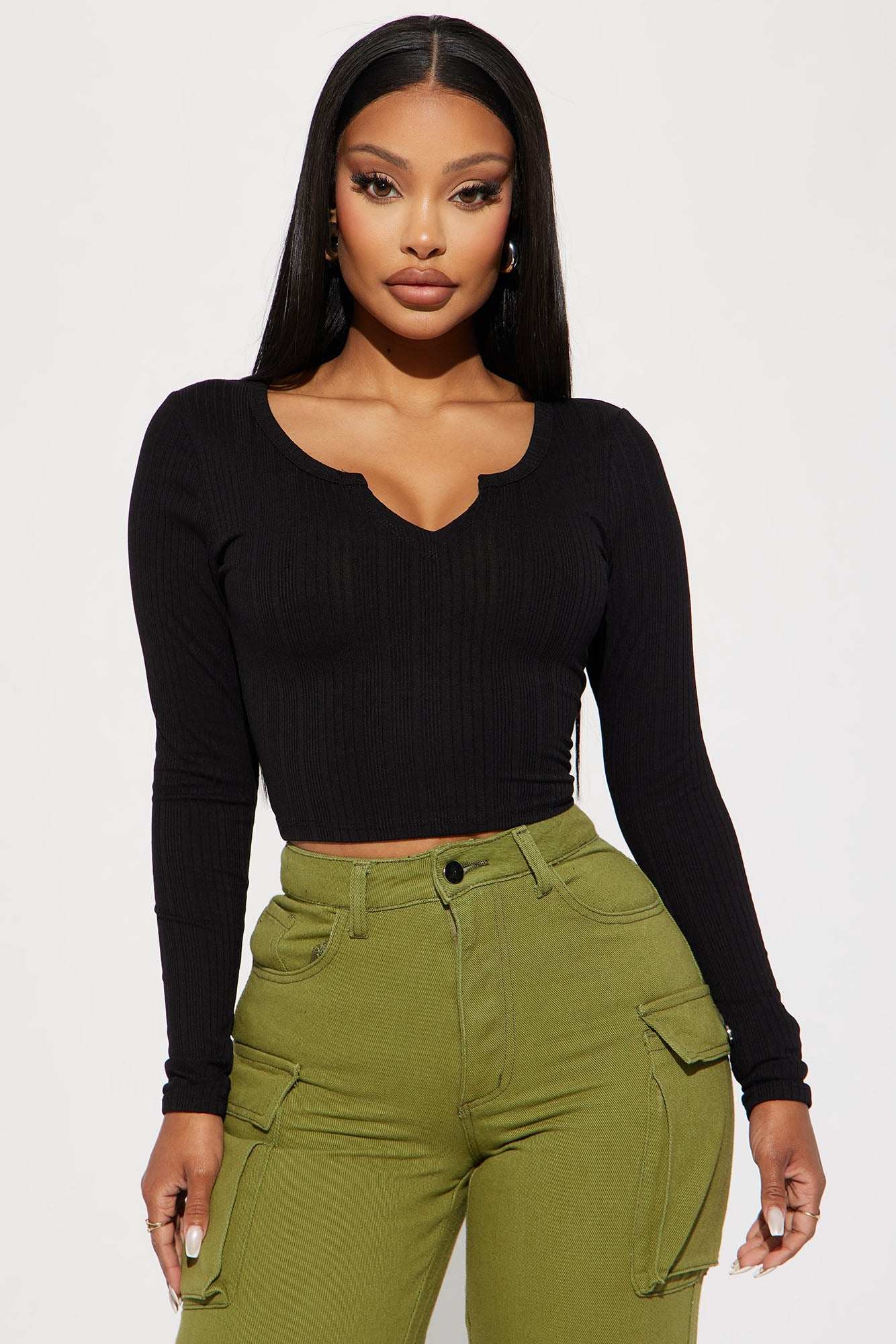 Koryn Ribbed Top - Black
