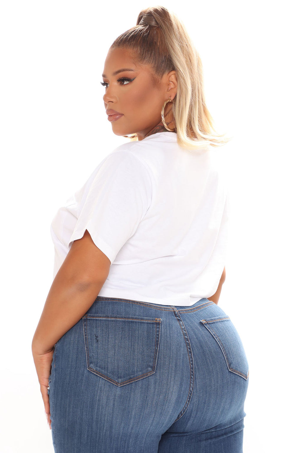 Elisa Relaxed Crop Tee - White