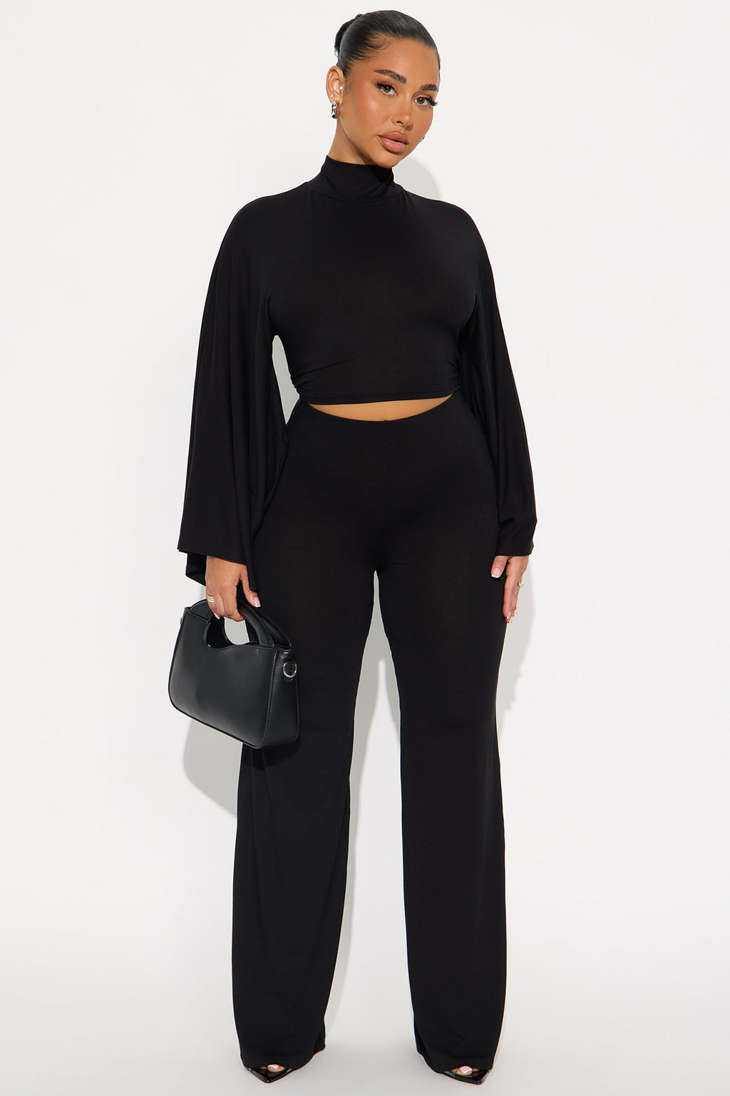 Haiden Wide Sleeve Pant Set - Black