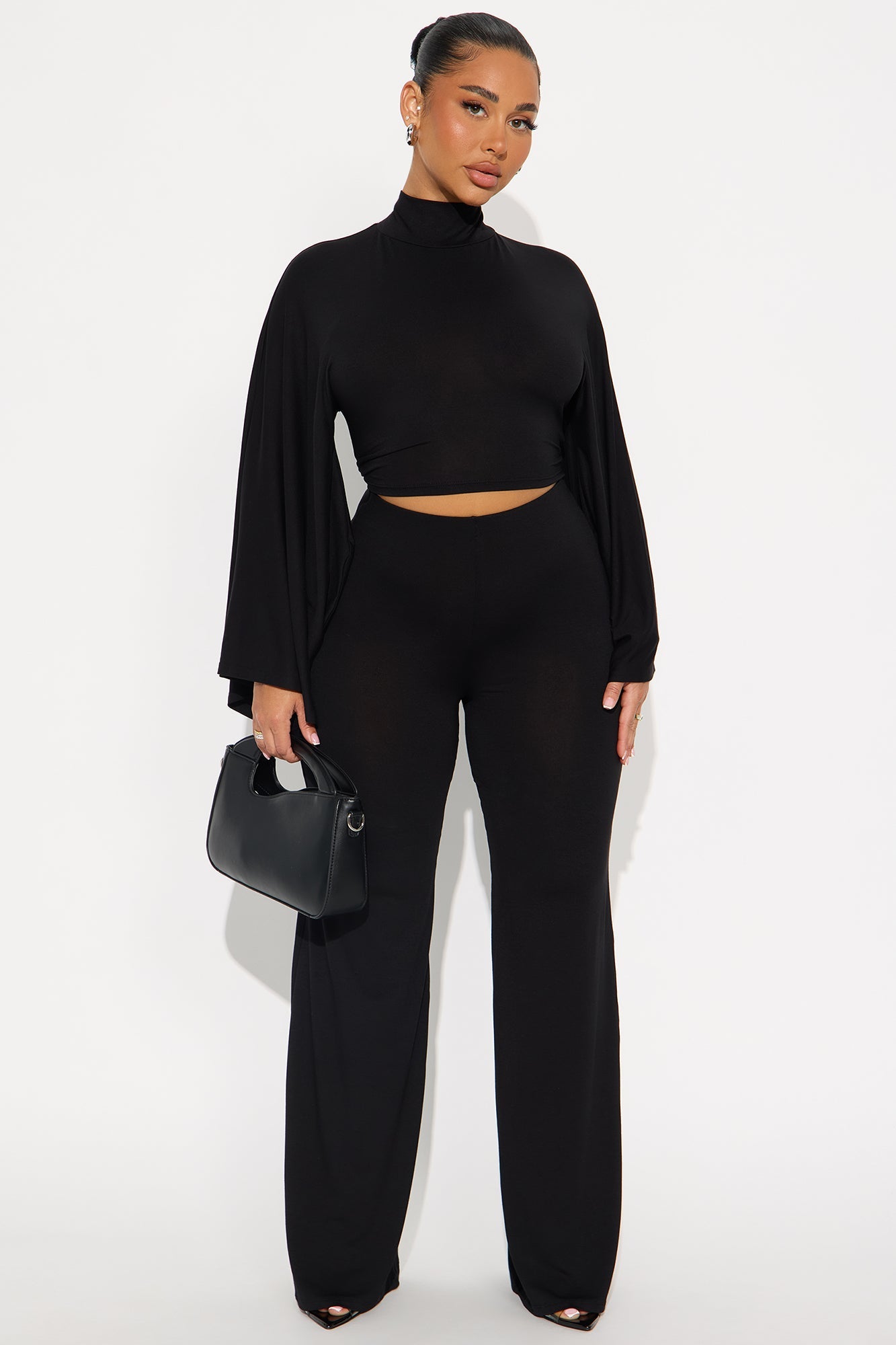Haiden Wide Sleeve Pant Set - Black