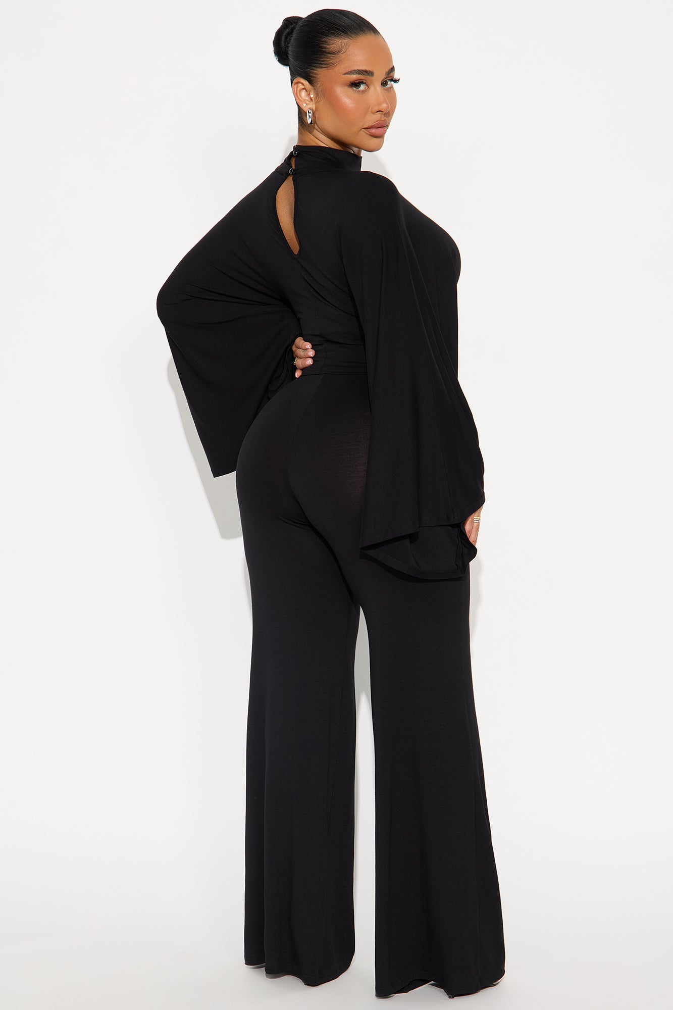 Haiden Wide Sleeve Pant Set - Black