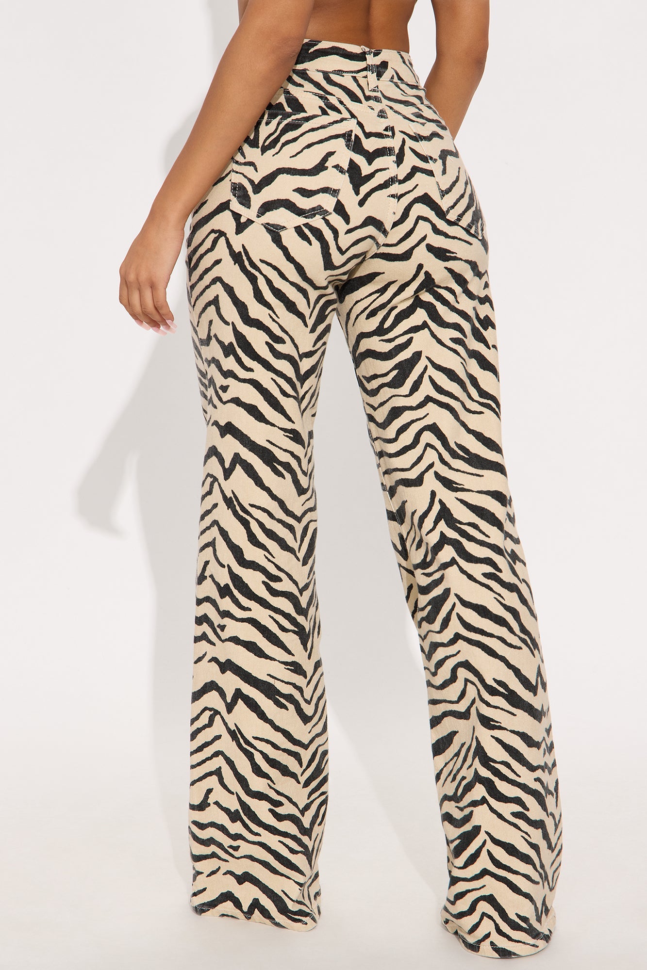 Tall Savanna High Rise Printed Flare Jeans - Cream/combo