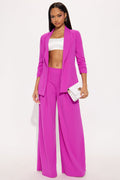 Reaching Goals Blazer Pant Set - Magenta