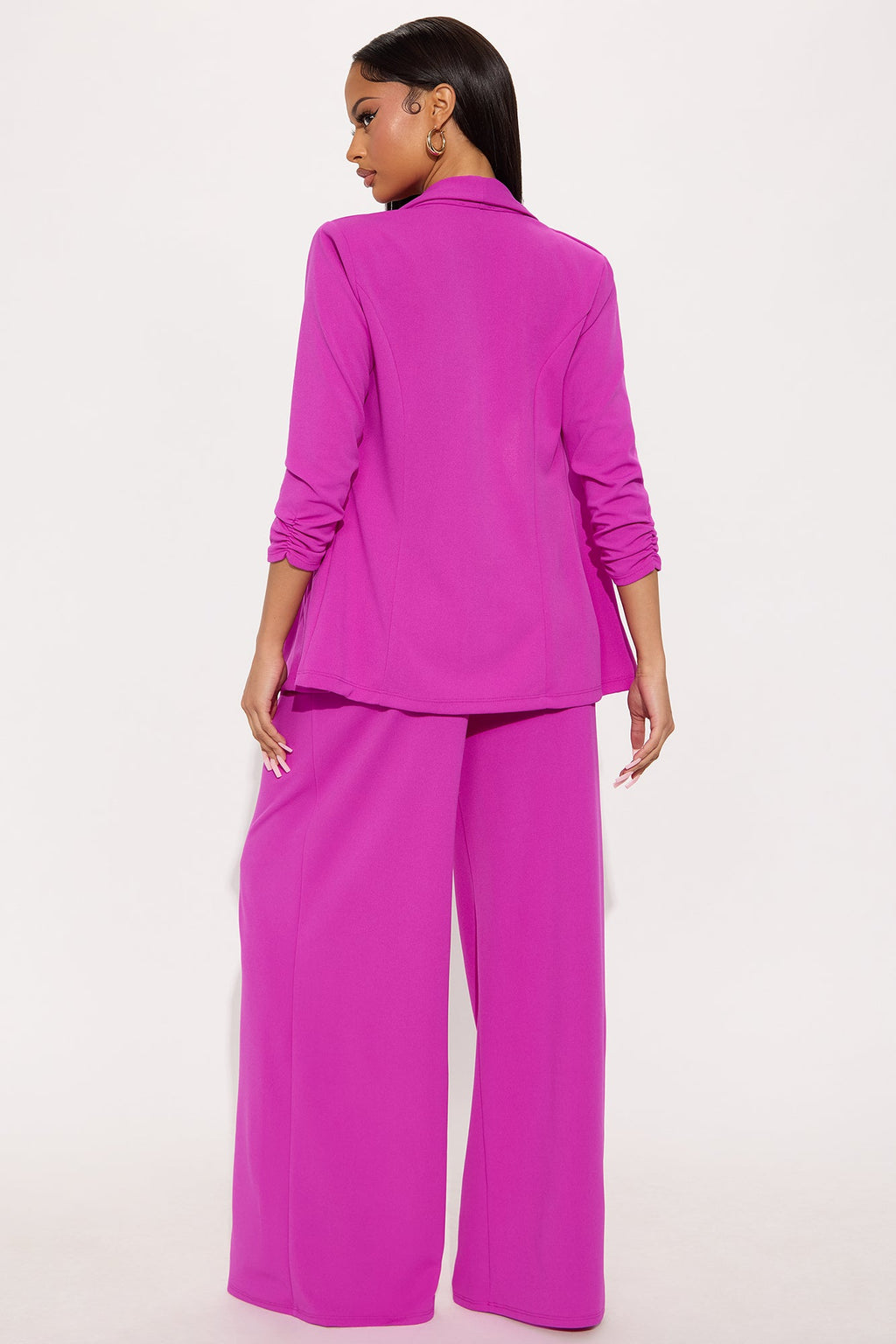 Reaching Goals Blazer Pant Set - Magenta