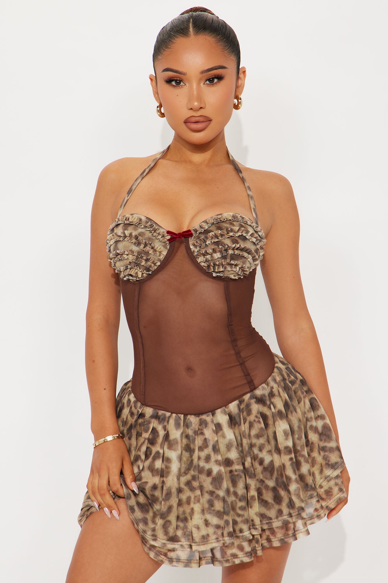 Beautifully Spotted Leopard Micro Mini Dress - Leopard