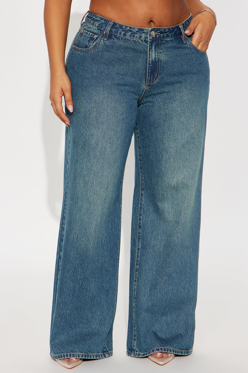 Westside Low Rise Wide Leg Jean - Vintage Wash