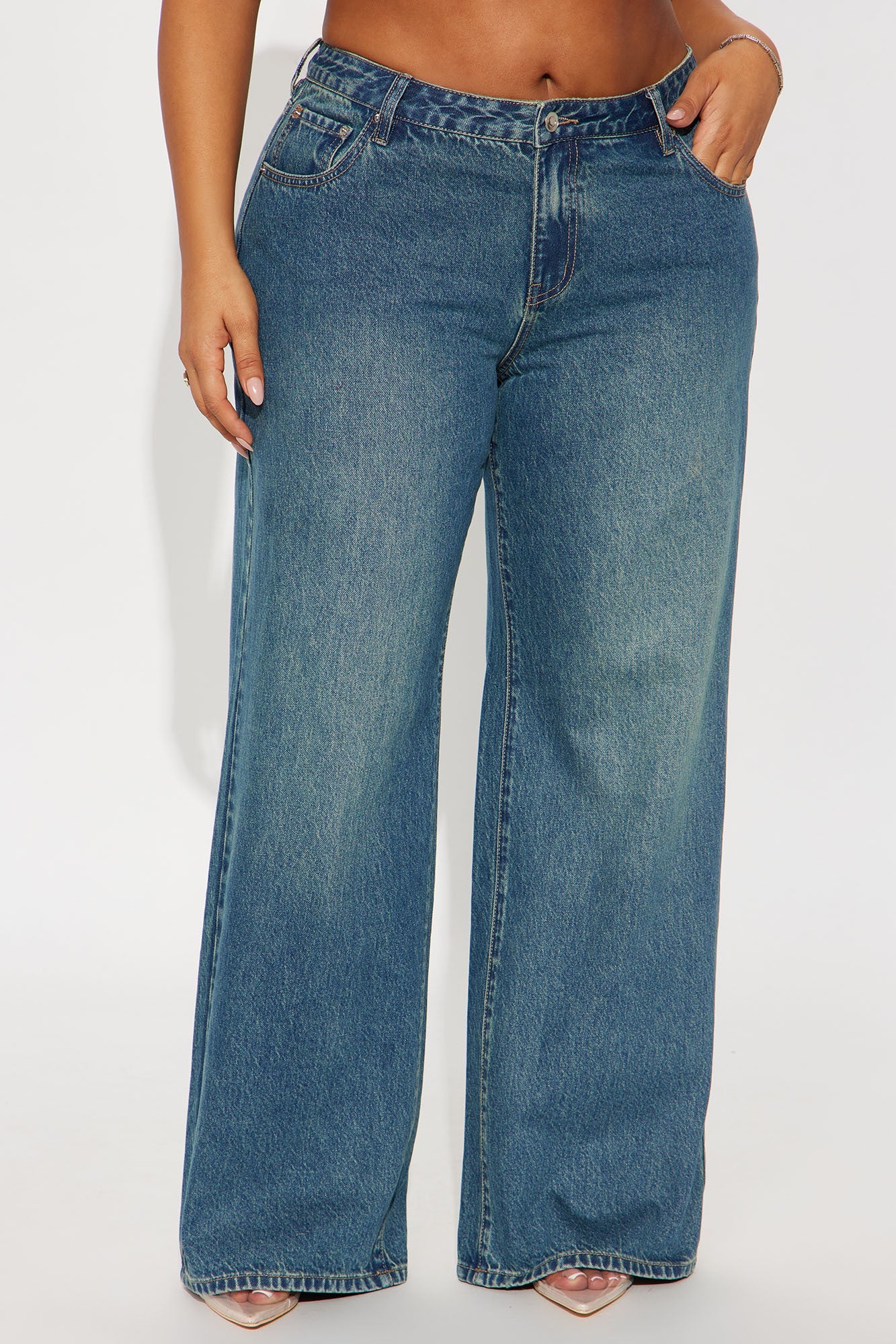 Westside Low Rise Wide Leg Jean - Vintage Wash