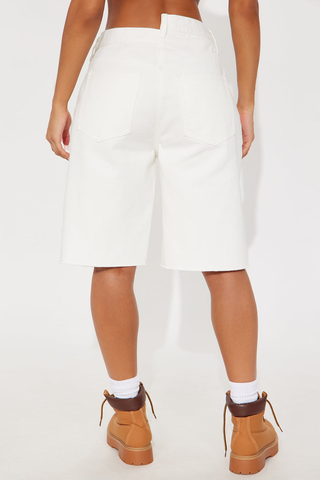 The Crossover Baggy Denim Jorts - White