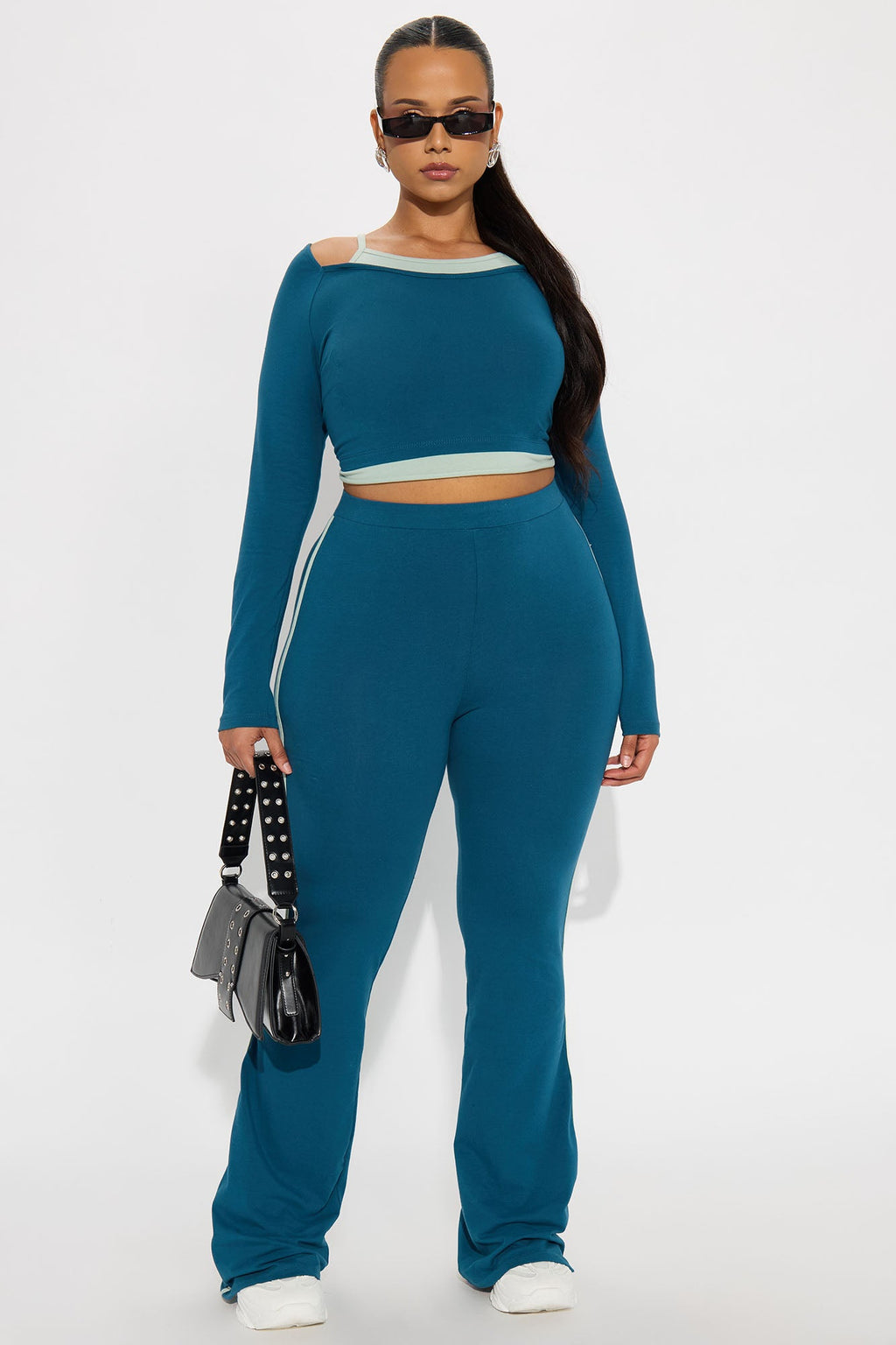 Double Up Pant Set - Teal/combo